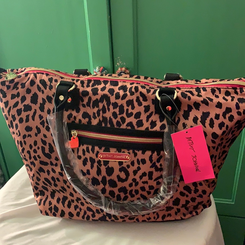 Betsy Johnson Leopard print tote